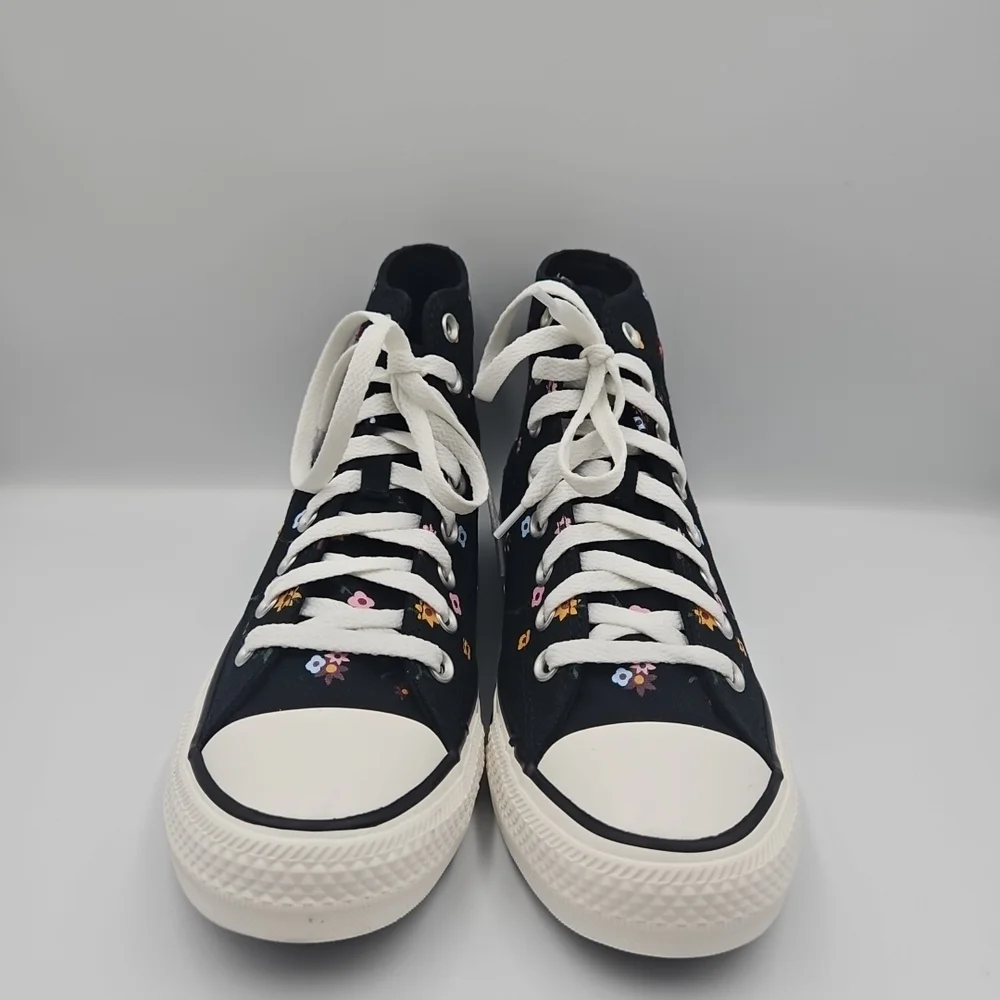 Converse Women's Black Multicolor Floral High-Tops - Picture 2 of 9